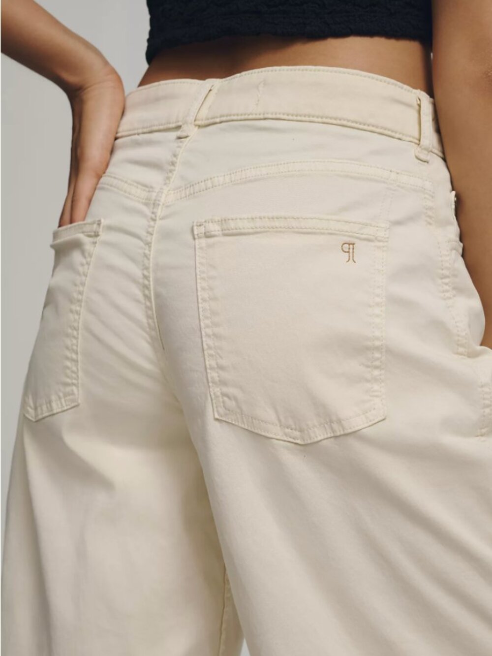Pilcro Cream Long Bermuda Shorts - Picture 3 of 8